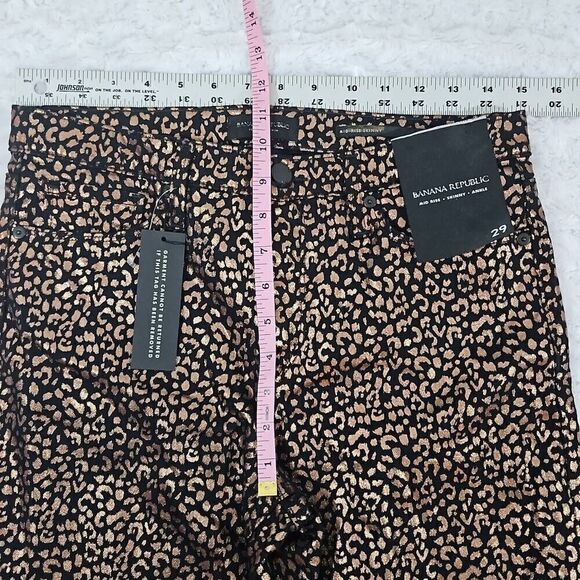 Banana Republic Womens size 29 Mid-Rise Akinny Metallic Leopard Jean Casual - Picture 5 of 11